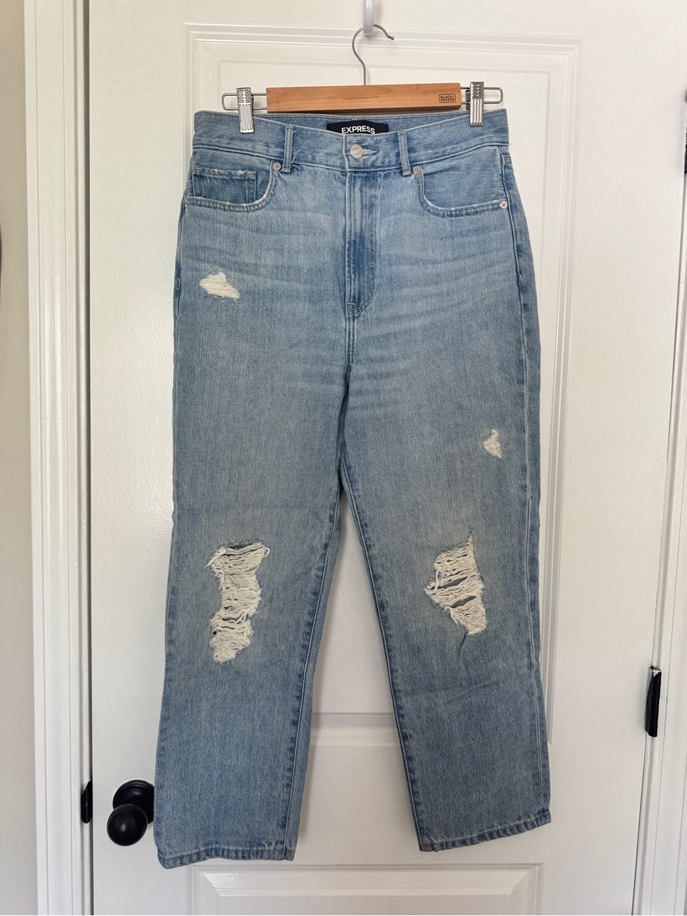 Express Light Blue Distressed Jeans